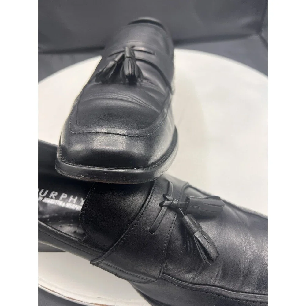 J. Murphy by Johnston & Murphy Men’s 12W Black Full Grain Leather Tassel Loafers